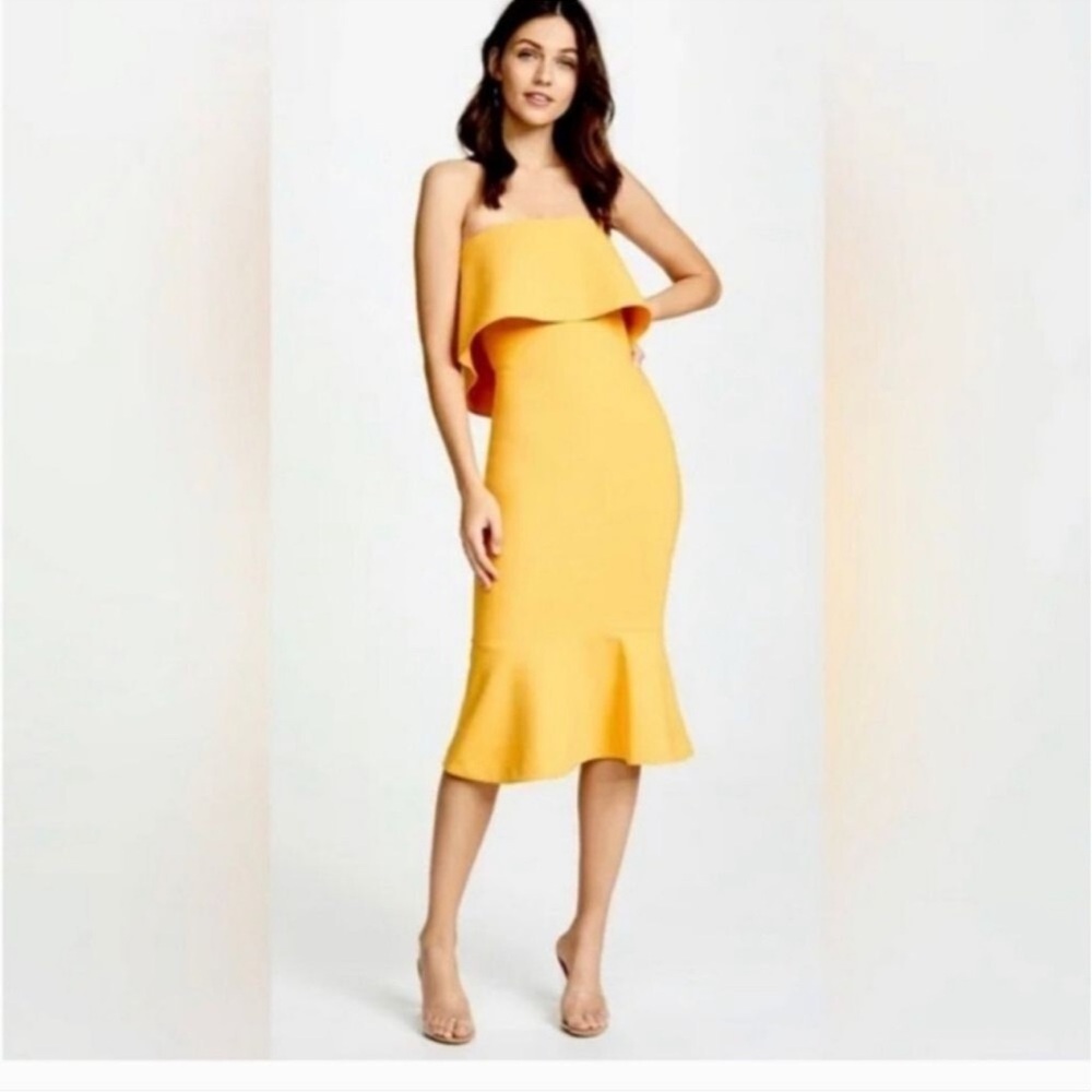 Likely Conrad Marigold Yellow Midi Dress